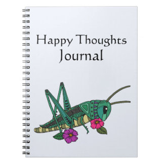 Grasshopper Motif Happy Thoughts Journal