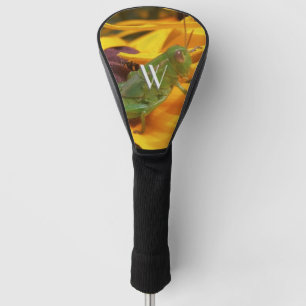 Grasshopper on Yellow Flower Petal Golf Head Cover