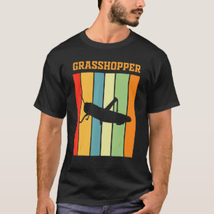 Grasshopper Shadow Silhouette In Retro Colours T-Shirt