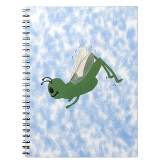 Grasshopper Whimsical Cartoon Art Spiral Notebook