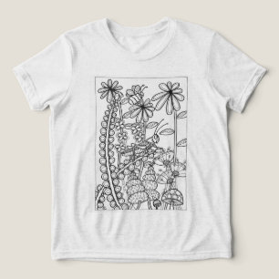 grasshopper with fantasy flowers Tri-Blend shirt