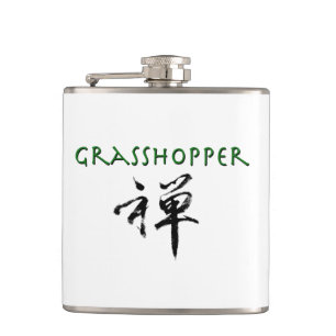 Grasshopper with "Zen" symbol Hip Flask