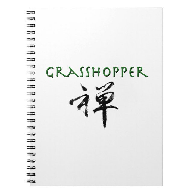Grasshopper with "Zen" symbol Spiral Notebook (Front)