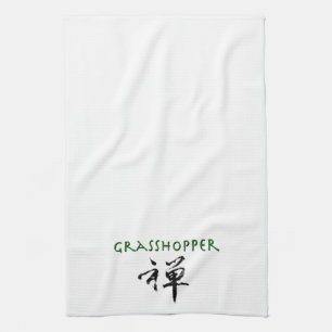Grasshopper with "Zen" symbol Tea Towel