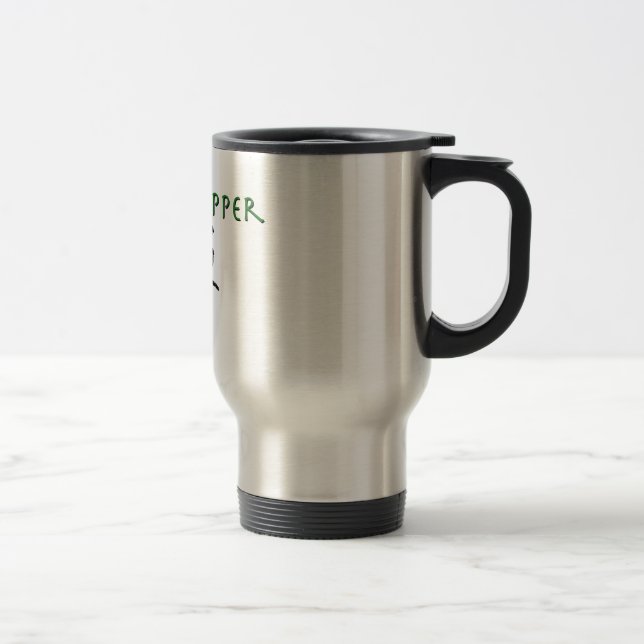 Grasshopper with "Zen" symbol Travel Mug (Right)
