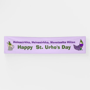Grasshoppers, Grapes & Beer St. Urho Banner