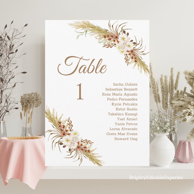 Grassland Dream Wedding Table Card. Programme (Creator Uploaded)