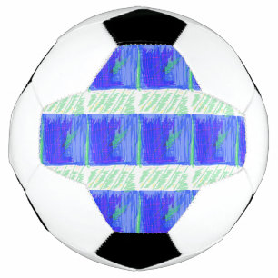 Grassy Field Blue Green Soccer Ball