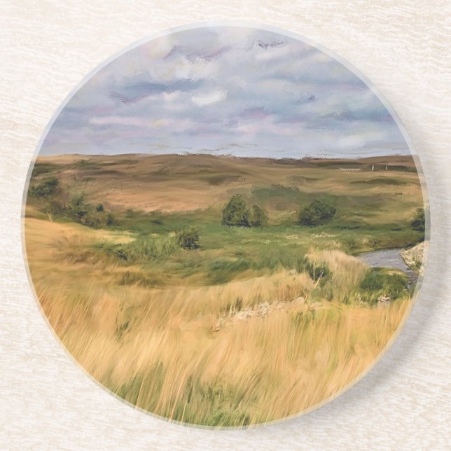 Grassy Hills Prairie Drink Coaster (Front)