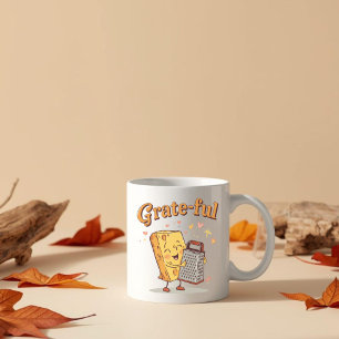 Grate-ful - Cute Cheese and Grater Thanksgiving Coffee Mug