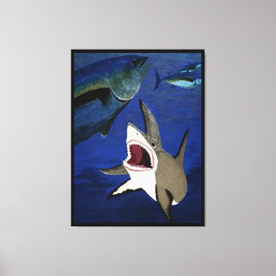 Grate white tuna attack canvas print