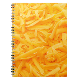 grated cheddar cheese top view notebook