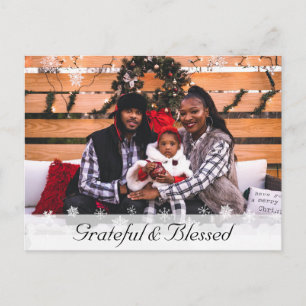 Grateful and Blessed, Christmas Photo Postcard