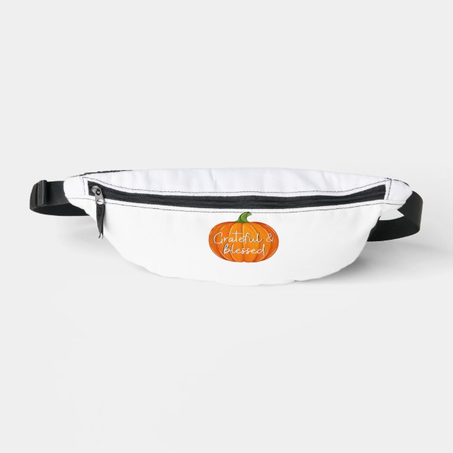 Grateful and Blessed - Pumpkin  Fall Thanksgiving  Bum Bags (Front)