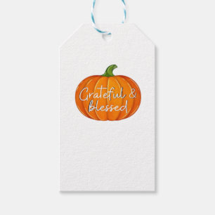 Grateful and Blessed - Pumpkin Fall Thanksgiving Gift Tags