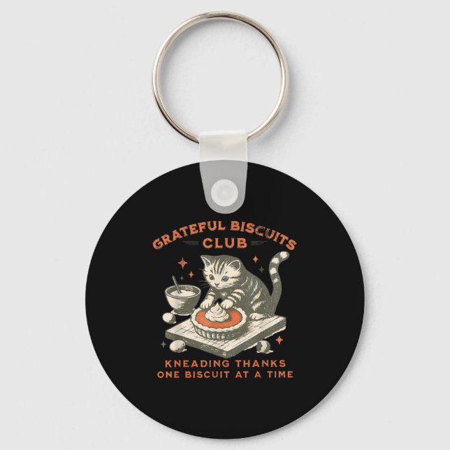 Grateful Biscuits Club Kneading Thanks One Biscuit Key Ring (Front)