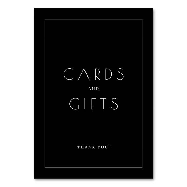 Grateful Black Minimalist Thank You Card (Front)