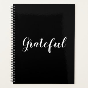 Grateful black white custom script modern elegant planner