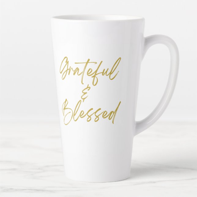 Grateful & Blessed Tall Latte Mug (Right)