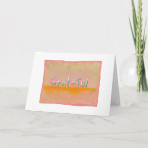Grateful - colourful art of gratitude appreciation thank you card