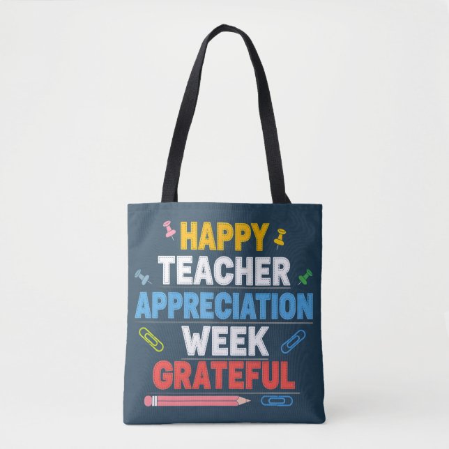 Grateful Colourful School Design Tote Bag (Front)