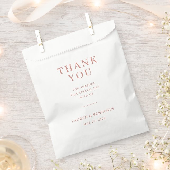 Grateful Coral Typographic Favour Bags (Clipped)