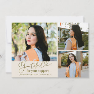 Grateful Cream Multi Photo Graduation Announcement