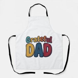 Grateful Dad Retro Bubble Letter Shirt Design_1 Apron
