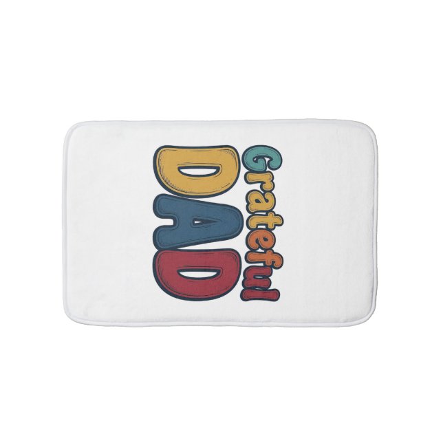 Grateful Dad Retro Bubble Letter Shirt Design_1 Bath Mat (Front)