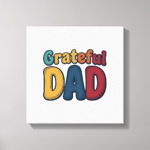 Grateful Dad Retro Bubble Letter Shirt Design_1 Canvas Print