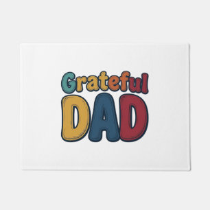 Grateful Dad Retro Bubble Letter Shirt Design_1 Doormat