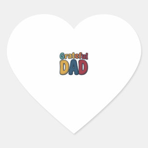 Grateful Dad Retro Bubble Letter Shirt Design_1 Heart Sticker