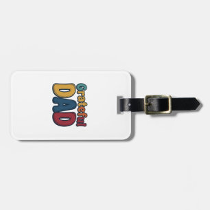 Grateful Dad Retro Bubble Letter Shirt Design_1 Luggage Tag