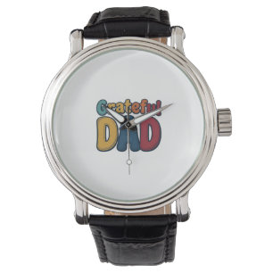 Grateful Dad Retro Bubble Letter Shirt Design_1 Watch
