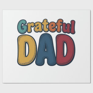 Grateful Dad Retro Bubble Letter Shirt Design_1 Wrapping Paper