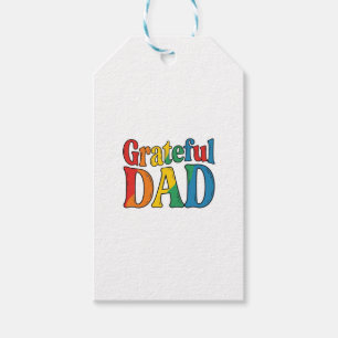 Grateful Dad Vintage Rainbow Typography Shirt_1 Gift Tags