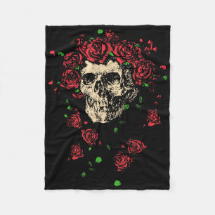 Grateful Dead Bertha Skull With Roses Vintage Band Fleece Blanket