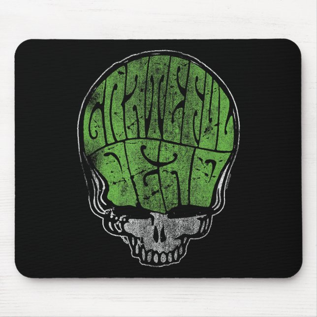 Grateful Dead Psychedelic Green Stealie Skull Vint Mouse Pad (Front)