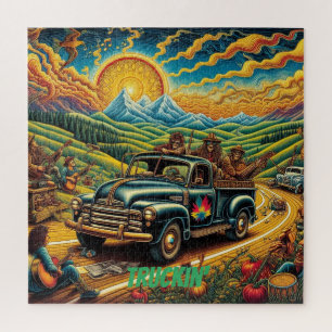 Grateful Dead Truckin' - Sun-Kissed Road Trip Jigsaw Puzzle