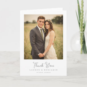 Grateful Earthy Romantic Photo Thank You Card