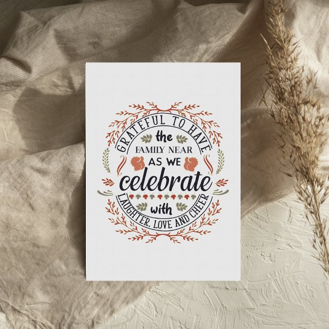 Grateful Family Celebrate Thanksgiving card (Creator Uploaded)
