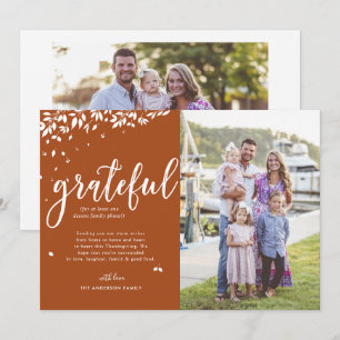 Grateful Family Photo Collage Thanksgiving Card