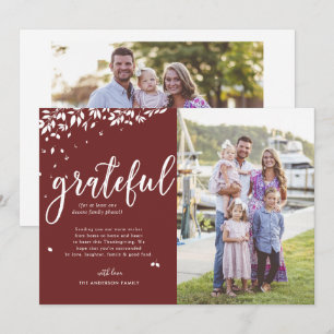 Grateful Family Photo Collage Thanksgiving Card