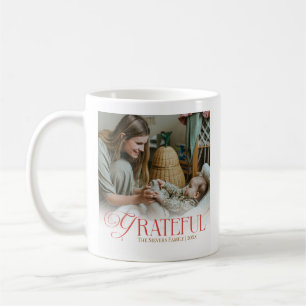 Grateful Family Photo Personalised Coffee Mug