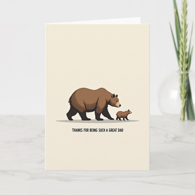 Grateful Fathers Day Bear Card (Front)