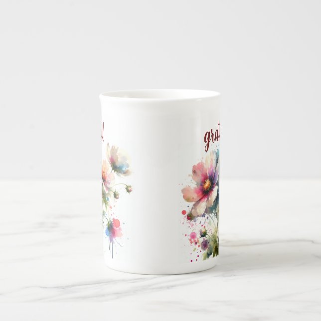 Grateful Floral Modern Specialty Mug (Front)