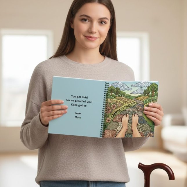 Grateful For Every Step Personalized Notebook (Empower someone with a disability with this, "Grateful for every step" personalized notebook! )