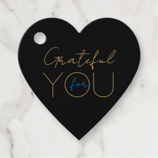 💖 "Grateful for You" Gift Tag | Modern Black
