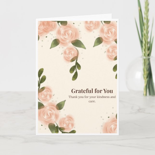 Grateful for You Rose Card (Front)