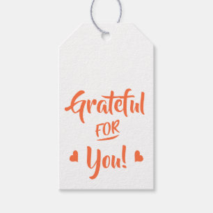 Grateful For You Thanksgiving Gift Tags